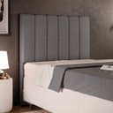 Ver imagem 1 de Cabeceira Cama Box Painel Solteiro 100cm Dália W01 Linho Cinza Escuro - Lyam Decor