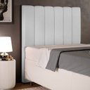 Ver imagem 1 de Cabeceira Cama Box Painel Solteiro 100 cm Dália W01 Linho Cinza - Lyam Decor
