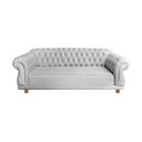 Ver imagem 1 de Sofá Chesterfield Capitone Elisabeth Veludo Prata 2,30cm