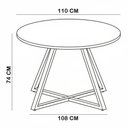 Ver imagem 3 de Mesa de Jantar Idea A03 4 Lugares Redonda MDP 110cm Nogal Sevilha Lyam Decor