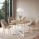Ver imagem 2 de Mesa de Jantar Idea A03 4 Lugares Redonda MDP 110cm Nogal Sevilha Lyam Decor