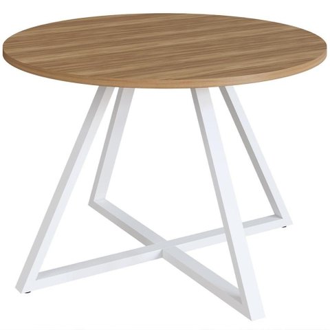 Mesa de Jantar Idea A03 4 Lugares Redonda MDP 110cm Nogal Sevilha Lyam Decor