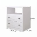 Ver imagem 4 de Mesa de Cabeceira Fort em MDF 56,7x65cm 2 Gavetas Branco 1327