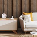 Ver imagem 1 de Papel de Parede Adesivo Ripa de Madeira Rústica Escuro Gh Papel de Parede 3,5m