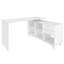 Ver imagem 1 de Mesa para Escritório Home Office Escrivaninha Gold A02 Branco 2 Gavetas - Lyam Decor