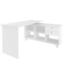 Ver imagem 3 de Mesa para Escritório Home Office Escrivaninha Gold A02 Branco 2 Gavetas - Lyam Decor