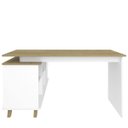 Ver imagem 7 de Mesa para Escritório Home Office Escrivaninha Gold A02 Branco Olmo 2 Gavetas - Lyam Decor