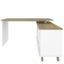 Ver imagem 3 de Mesa para Escritório Home Office Escrivaninha Gold A02 Branco Olmo 2 Gavetas - Lyam Decor