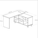 Ver imagem 5 de Mesa para Escritório Home Office Escrivaninha Gold A02 Branco Olmo 2 Gavetas - Lyam Decor