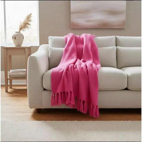 Manta em Algodão 1,40x2,30 Rosa Pink