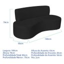 Ver imagem 2 de Sofá Curvo Orgânico Escritório Recepção 3 Lugares Amsterdã 180cm Suede