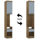 Ver imagem 2 de Mesa Cabeceira Modulado 38cm 1 Porta 1 Gaveta Delphi Avelã/grey L01 - Mpozenato