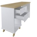 Ver imagem 3 de Mesa para Escritório Home Office Escrivaninha Sky A02 Olmo Branco - Lyam Decor