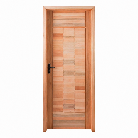Kit Porta Pronta Maciça de Eucalipto 214x87x14cm PM97 Abertura Direita Cruzeiro Portas