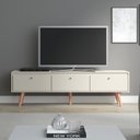 Ver imagem 1 de Rack para Tv 70 Polegadas Memphis 3 Portas 1 Prateleira Champanhe - Soluzione