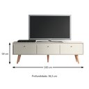 Ver imagem 2 de Rack para Tv 70 Polegadas Memphis 3 Portas 1 Prateleira Champanhe - Soluzione