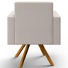 Kit 2 Poltronas Decorativa Base Giratória de Madeira Helô L02 Linho Cru - Lyam Decor - 2