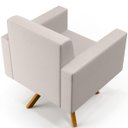 Ver mais imagens de Kit 2 Poltronas Decorativa Base Giratória de Madeira Helô L02 Linho Cru - Lyam Decor