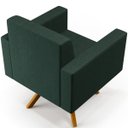 Ver imagem 6 de Poltrona Decorativa Base Giratória de Madeira Helô L02 Linho Verde Musgo - Lyam Decor