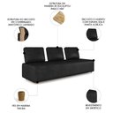 Ver imagem 6 de Sofá 3 Lugares 222cm Sala de Estar Rovier Sintético Preto Z32 - Mpozenato
