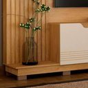 Ver imagem 4 de Estante Santiago para Tv até 80 Polegadas Ripado com 2 Portas Valdemóveis Cor Cinamomo Off White