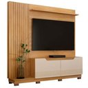 Ver imagem 1 de Estante Santiago para Tv até 80 Polegadas Ripado com 2 Portas Valdemóveis Cor Cinamomo Off White