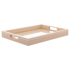 Bandeja Retangular de Mdf Fundo Treliça 35x 4x 25cm