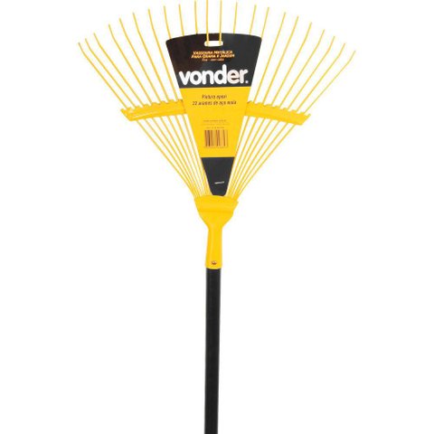 Vassoura Para Jardim Metálica 22 Dentes Arame Fixo Vd203 - V