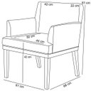 Ver imagem 5 de Kit 2 Poltronas Decorativas Beatriz W01 Linho Cinza Escuro Corano Marrom - Lyam