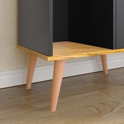 Aparador Pequeno Luxo com Adega 3 Garrafas e Porta Retrô Decoração Sala Nala Preto/Nature  - 4