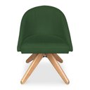 Ver imagem 4 de Kit 6 Poltronas Cadeira Giratória Bela Suede Base Madeira Verde Pallazio