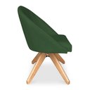 Ver imagem 3 de Kit 6 Poltronas Cadeira Giratória Bela Suede Base Madeira Verde Pallazio