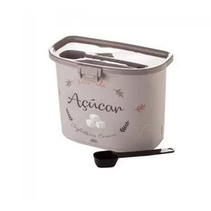 Porta mantimentos para açúcar com colher dosadora Plasutil ref.6143