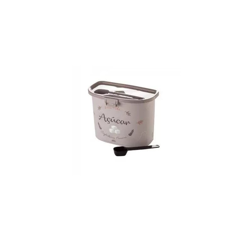 Porta mantimentos para açúcar com colher dosadora Plasutil ref.6143