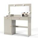 Ver imagem 2 de Penteadeira Camarim 2 Gavetas 1 Porta Lara Off White