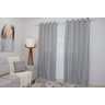 Cortina Cinza-claro Sala/quarto Tecido Com Renda 3,00 X 2,70 Oferta - 2