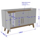Ver imagem 5 de Aparador Buffet Sala de Jantar com 4 Portas 1 Gaveta Future B02 Off White Cinamomo