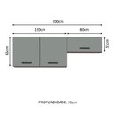 Ver imagem 4 de Kit com 2 Armários Aéreos Multiuso 3 Portas Agata Madesa