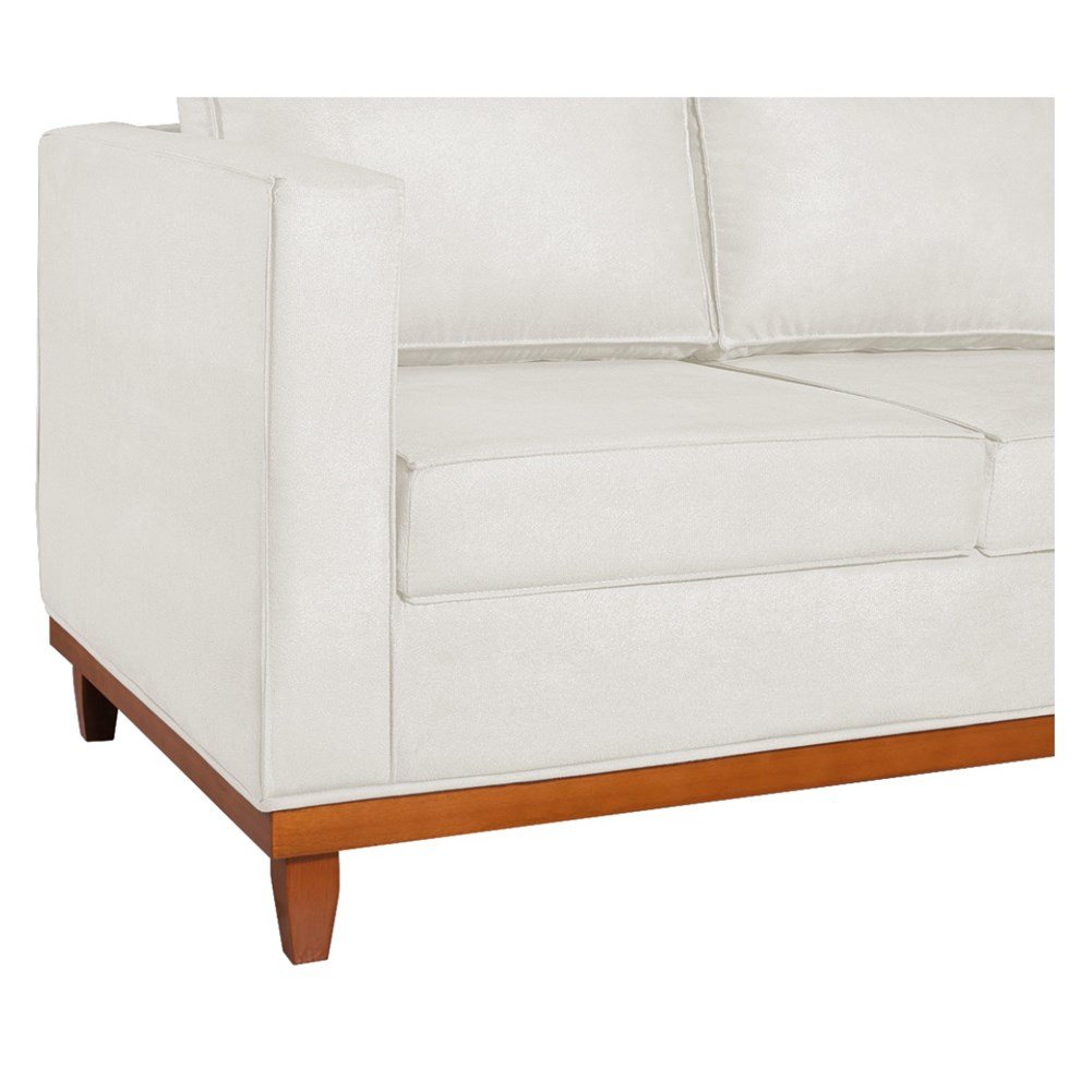 Kit Sofá 2 e 3 Lugares 180cm Europa Bouclé Branco - Amarena Móveis - 9