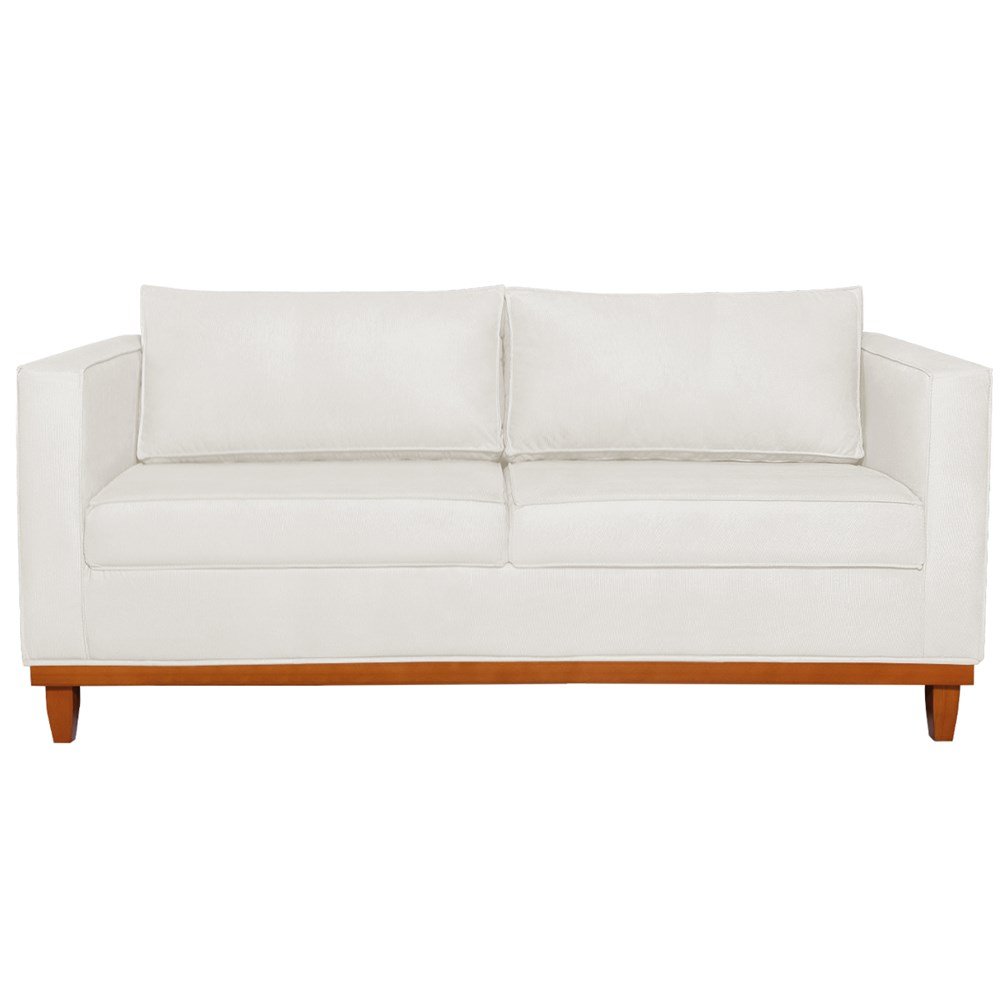 Kit Sofá 2 e 3 Lugares 180cm Europa Bouclé Branco - Amarena Móveis - 7