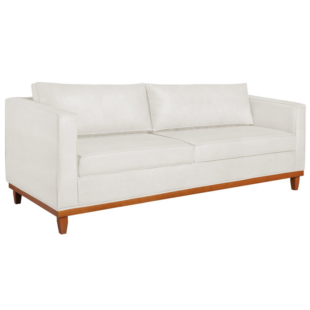 Kit Sofá 2 e 3 Lugares 180cm Europa Bouclé Branco - Amarena Móveis - 8