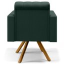 Ver mais imagens de Poltrona Decorativa Giratória Base de Madeira Manu L02 Capitonê Linho Verde Musgo - Lyam Decor