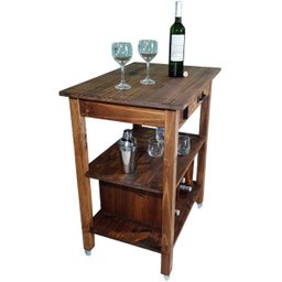 Carrinho de Churrasco Mesa Star Churrasqueira Adega W02 Imbuia Rodízio Gel - Lyam Decor - 3