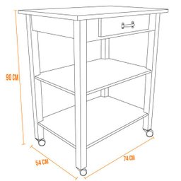 Carrinho de Churrasco Mesa Star Churrasqueira Adega W02 Imbuia Rodízio Gel - Lyam Decor - 5