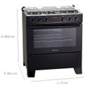 Ver imagem 5 de Fogão 5 Bocas Preto com Mesa Inox Atlas Mônaco Plus Bivolt