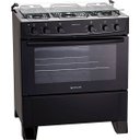 Ver imagem 1 de Fogão 5 Bocas Preto com Mesa Inox Atlas Mônaco Plus Bivolt