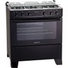 Fogão 5 Bocas Preto com Mesa Inox Atlas Mônaco Plus Bivolt - 1