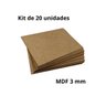 Kit 20 Placas Mdf Cru 3mm P/ Quadros e Artesanato - 2