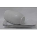 Ver imagem 2 de Kit 10 Pratos Branco Retangulares + 10 Cumbucas 400ml