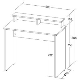 Mesa para Escritório Escrivaninha Anny A02 Freijó - Lyam Decor - 5